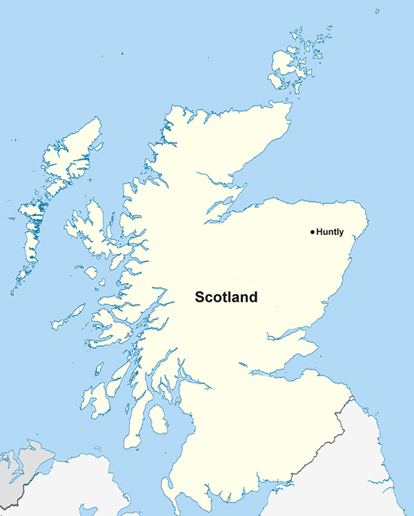 2_Huntly in Scotland map